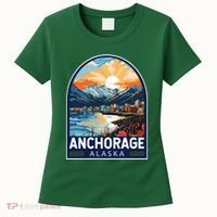 Anchorage Alaska Travel Art Emblem Women's T-Shirt thumb 0
