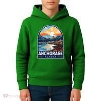 Anchorage Alaska Travel Art Emblem Kids Hoodie thumb 4