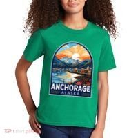 Anchorage Alaska Travel Art Emblem Kids T-Shirt thumb 2