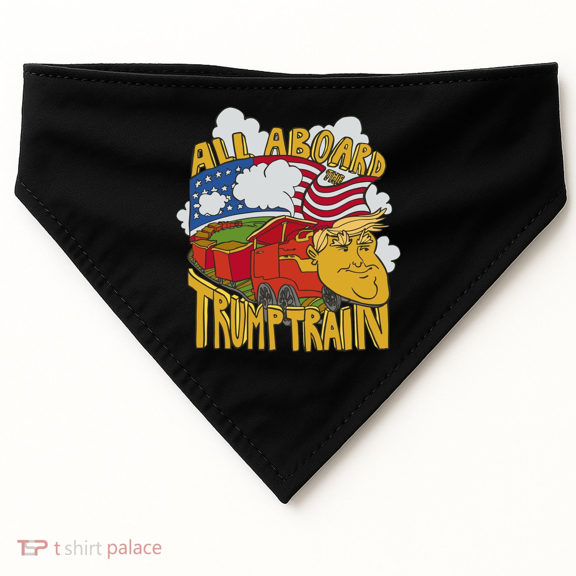 All Aboard Trump Train USA-Made Doggie Bandana