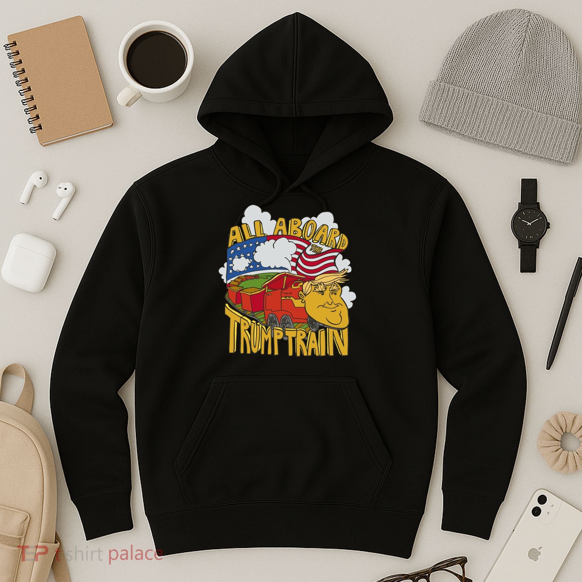 All Aboard Trump Train Hoodie