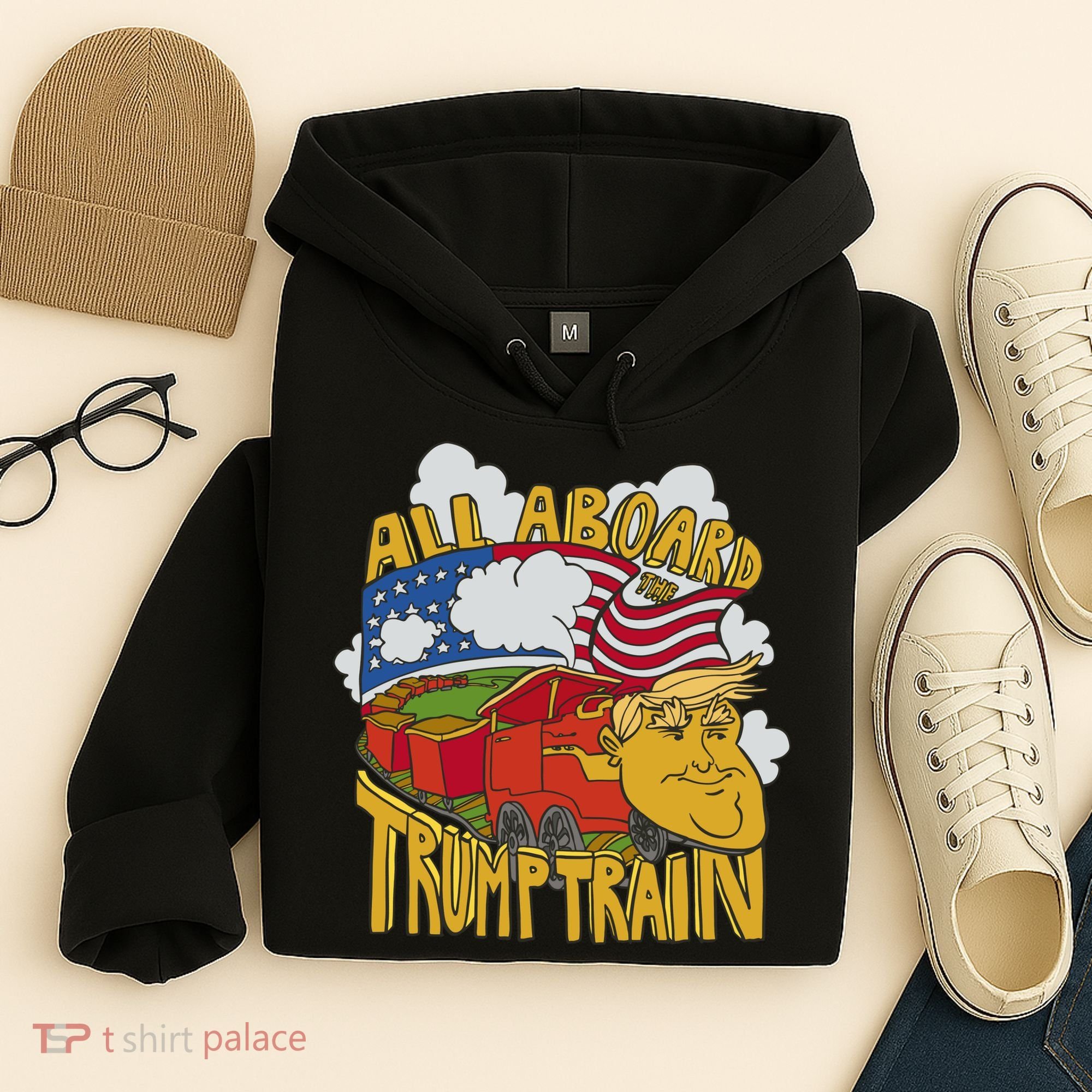 All Aboard Trump Train Hoodie