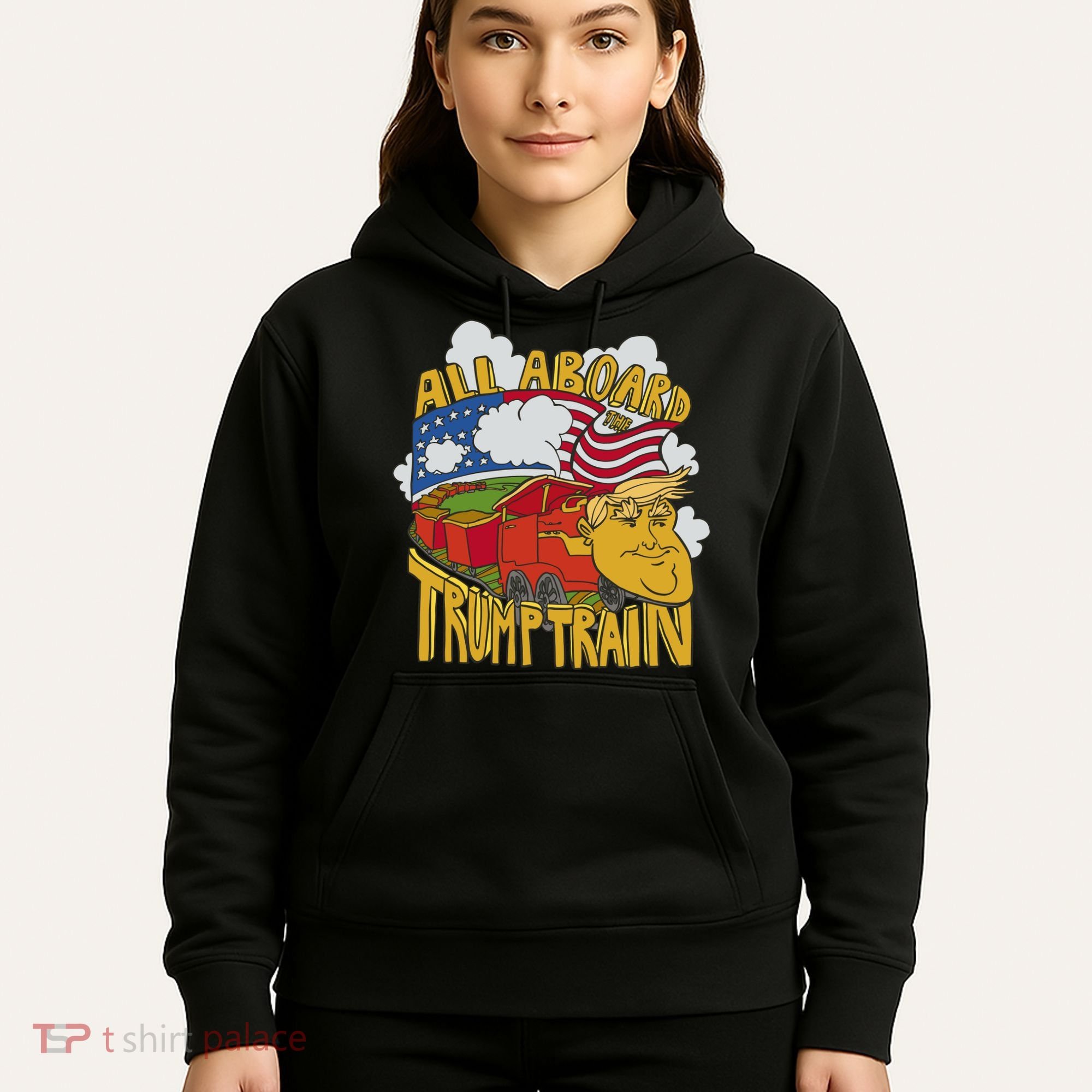 All Aboard Trump Train Hoodie