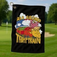 All Aboard Trump Train Golf Towel thumb 1