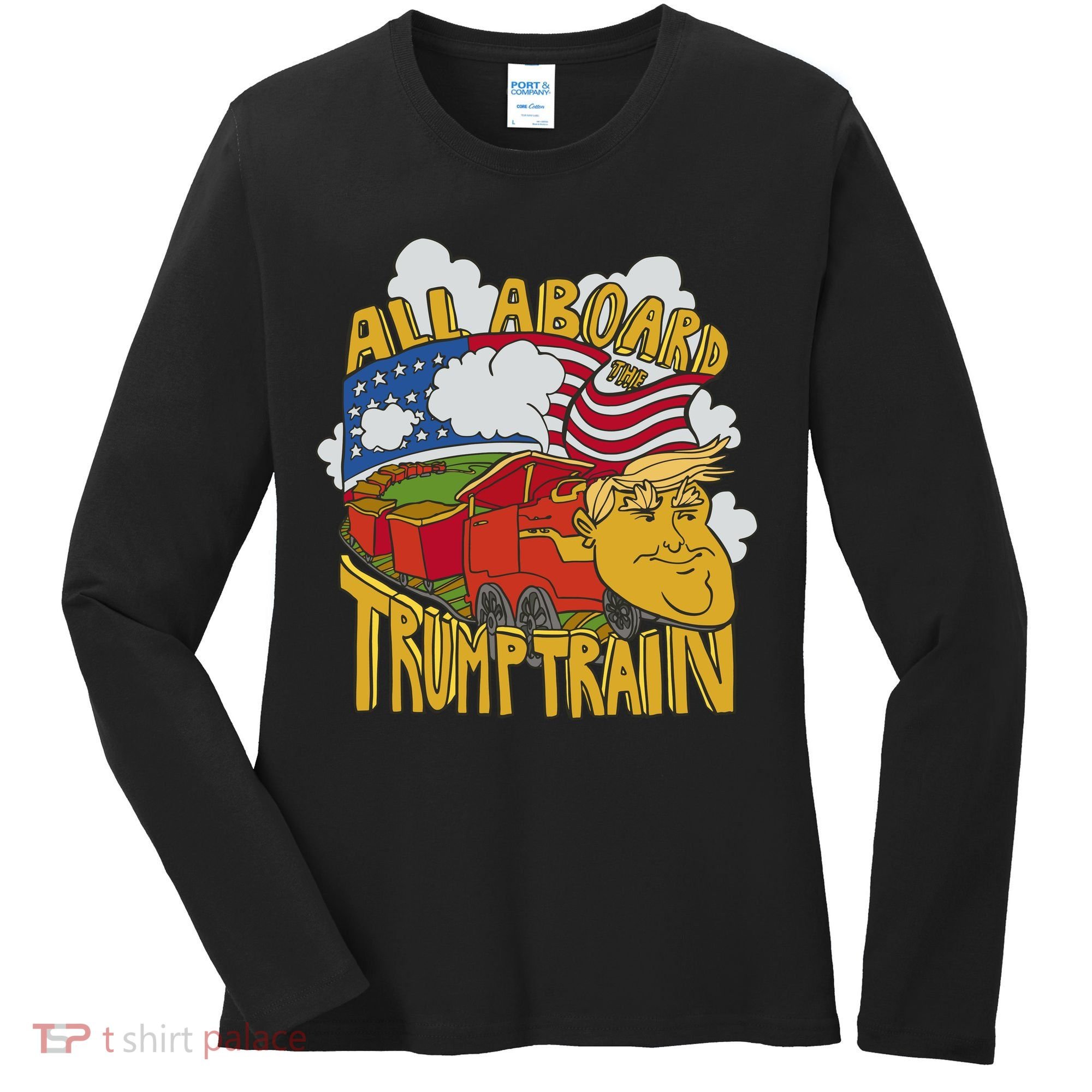 All Aboard Trump Train Women's Long Sleeve Shirt