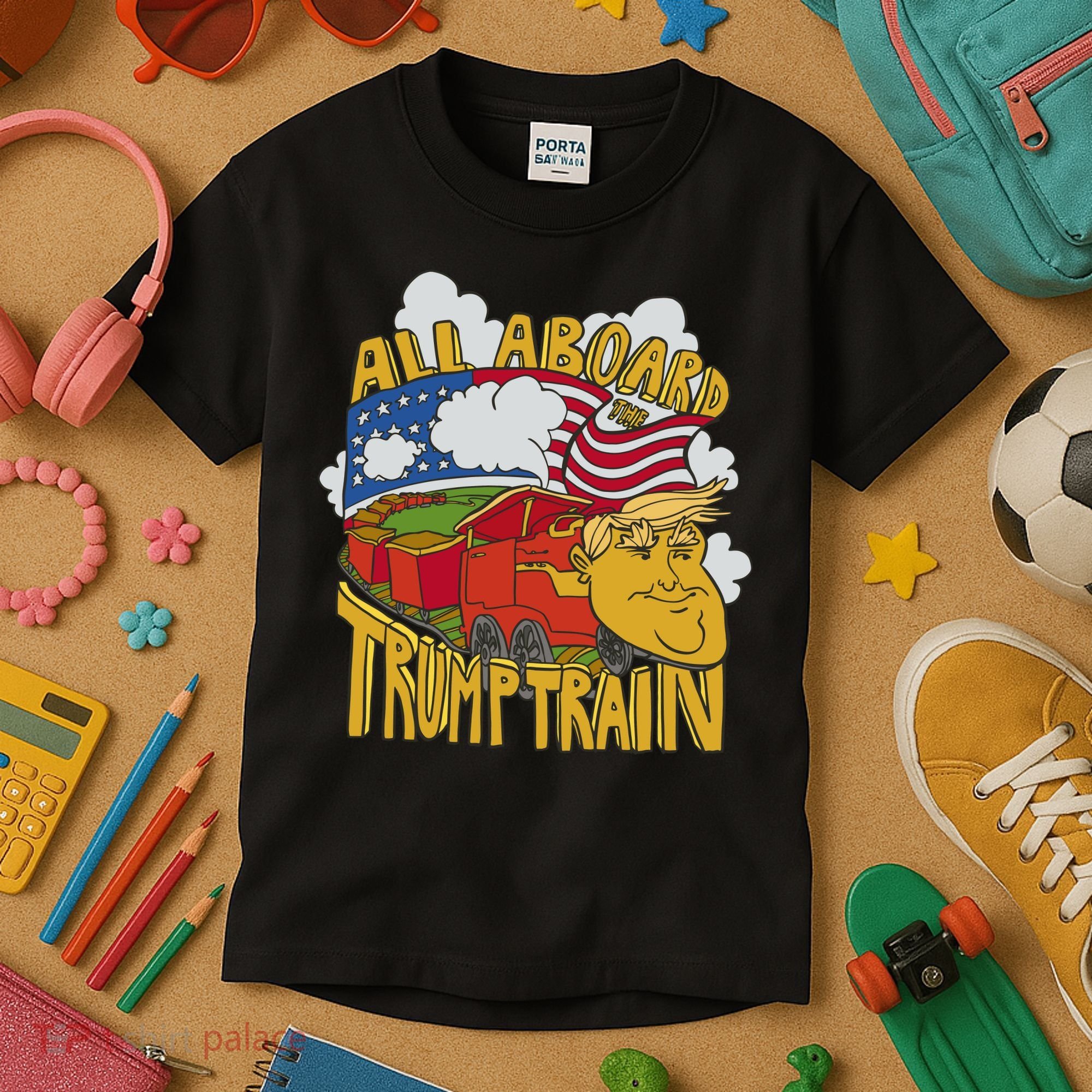 All Aboard Trump Train Kids T-Shirt