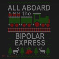 All Aboard The Bipolar Express Ugly Christmas Button thumb 1
