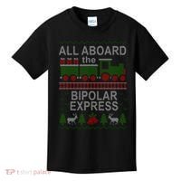 All Aboard The Bipolar Express Ugly Christmas Kids T-Shirt thumb 0