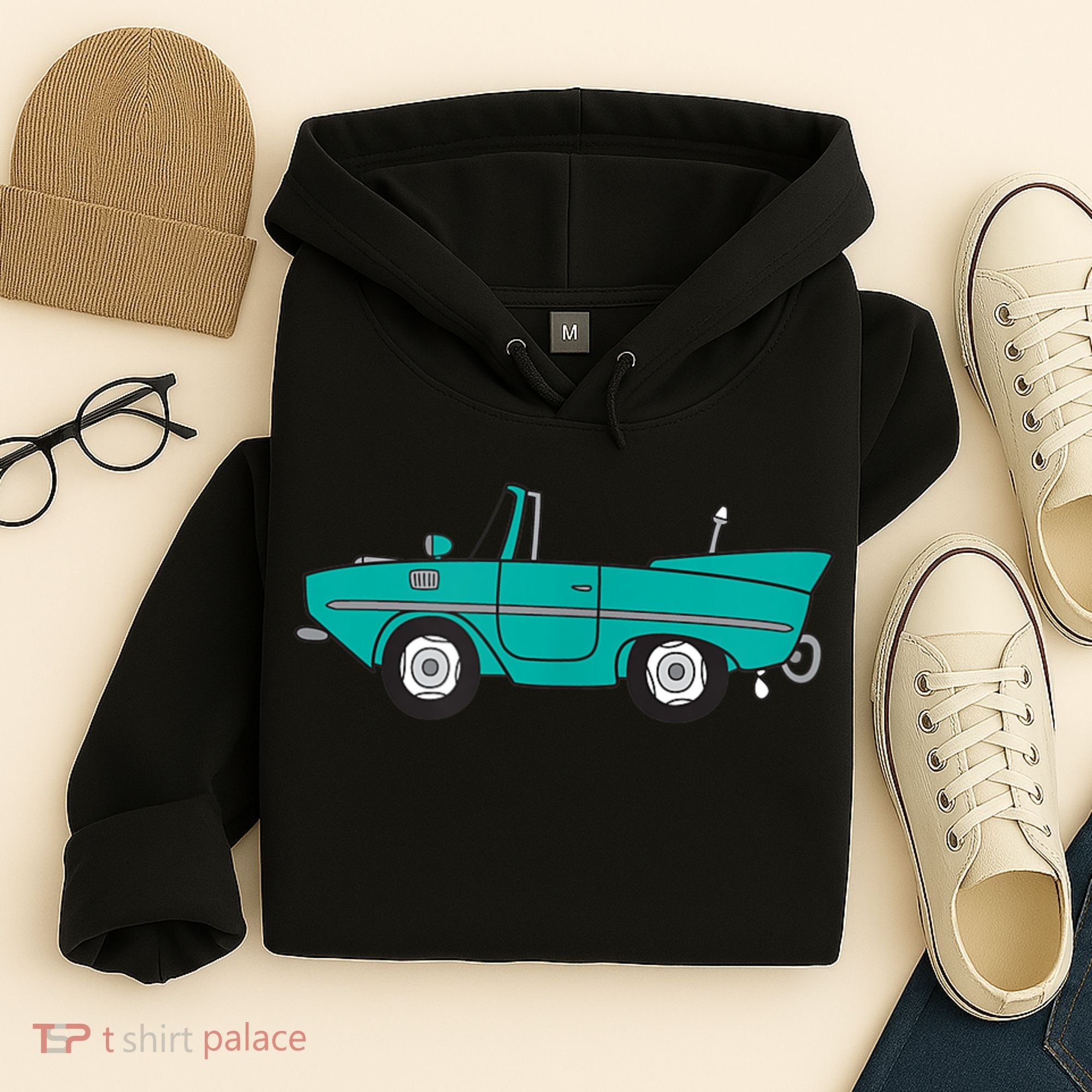 Amphicar Aqua Turquoise Car Boat Owner Collector Hoodie