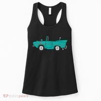 Amphicar Aqua Turquoise Car Boat Owner Collector Women's Tank Top thumb 0