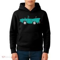 Amphicar Aqua Turquoise Car Boat Owner Collector Kids Hoodie thumb 4