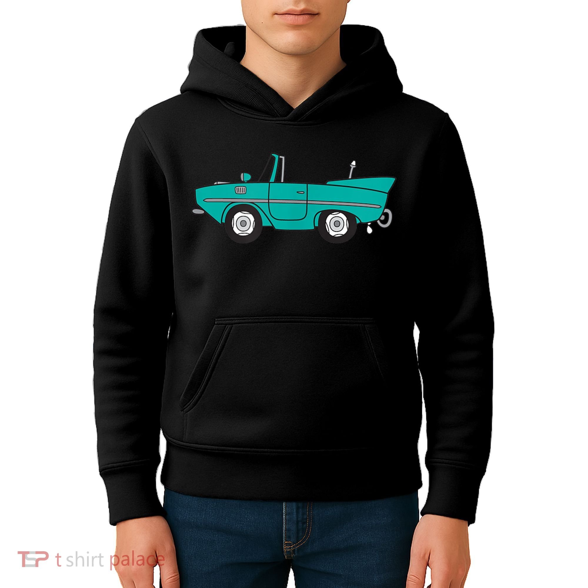 Amphicar Aqua Turquoise Car Boat Owner Collector Kids Hoodie