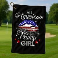All American Trump Girl Great Gift Golf Towel thumb 1