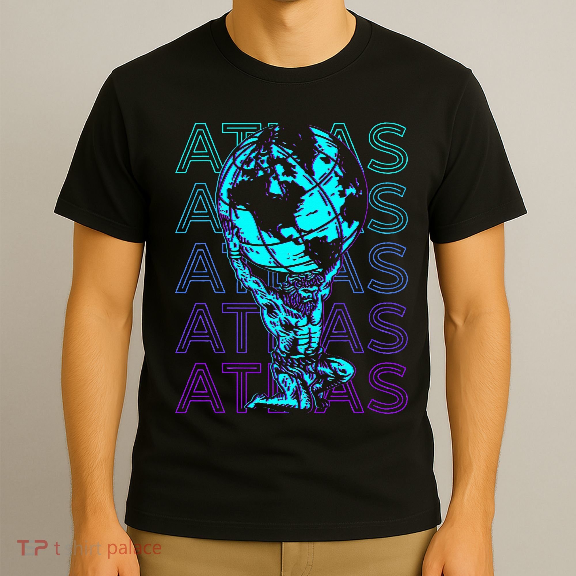 Atlas Ancient Titan Greek Mythology Retro Atlas T-Shirt