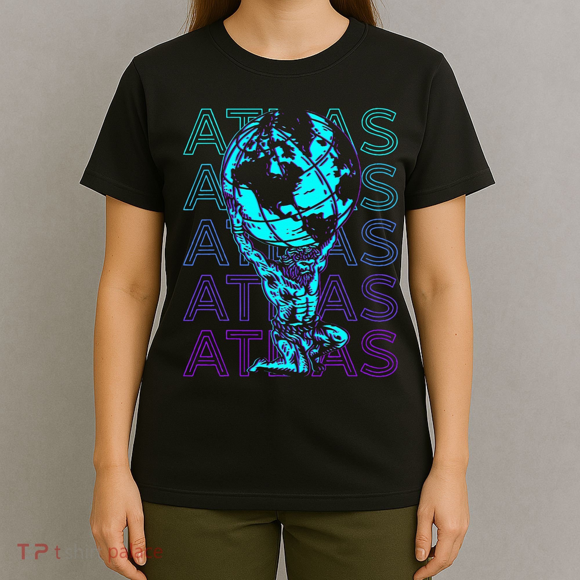 Atlas Ancient Titan Greek Mythology Retro Atlas T-Shirt