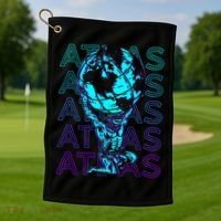 Atlas Ancient Titan Greek Mythology Retro Atlas Golf Towel thumb 1
