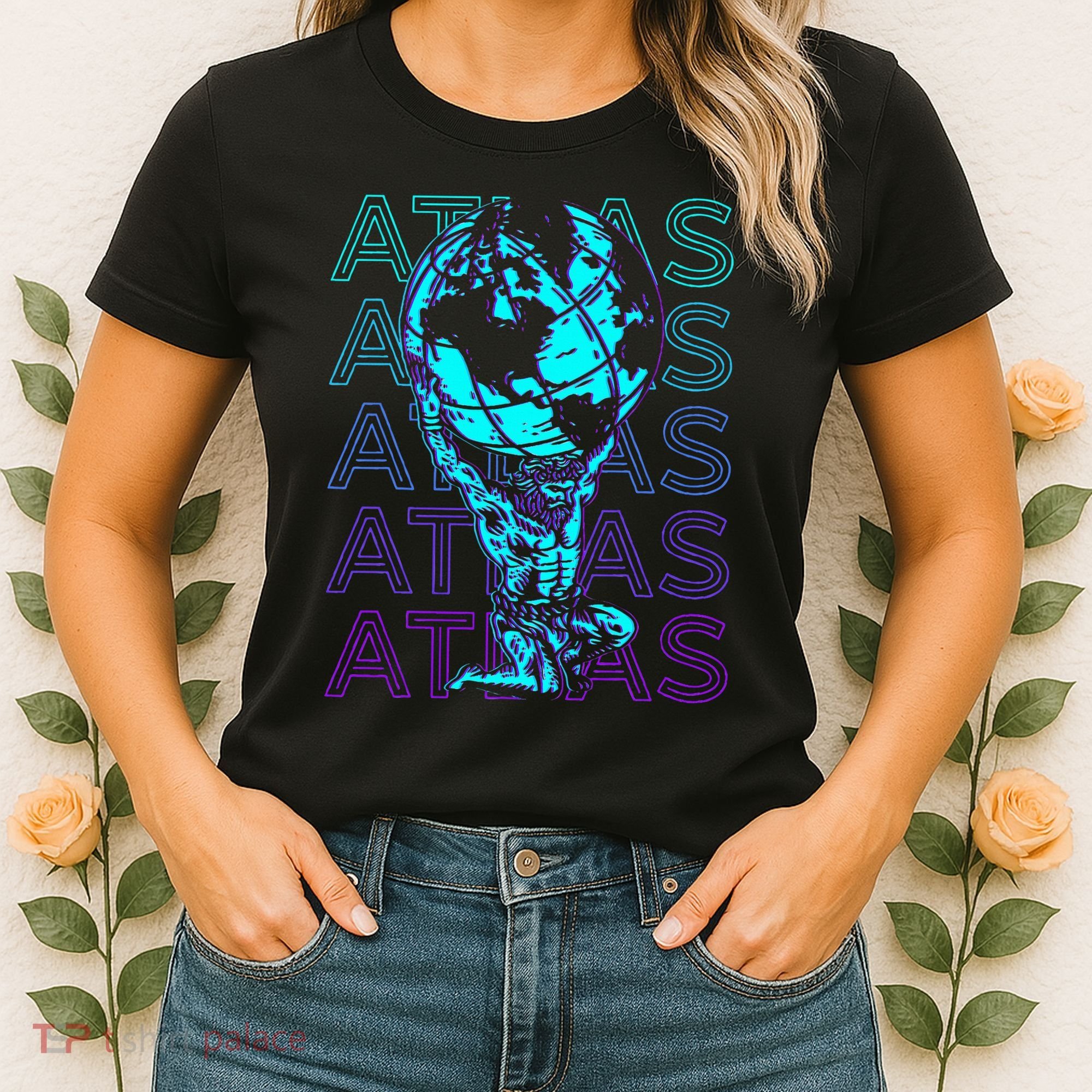 Atlas Ancient Titan Greek Mythology Retro Atlas Women's T-Shirt