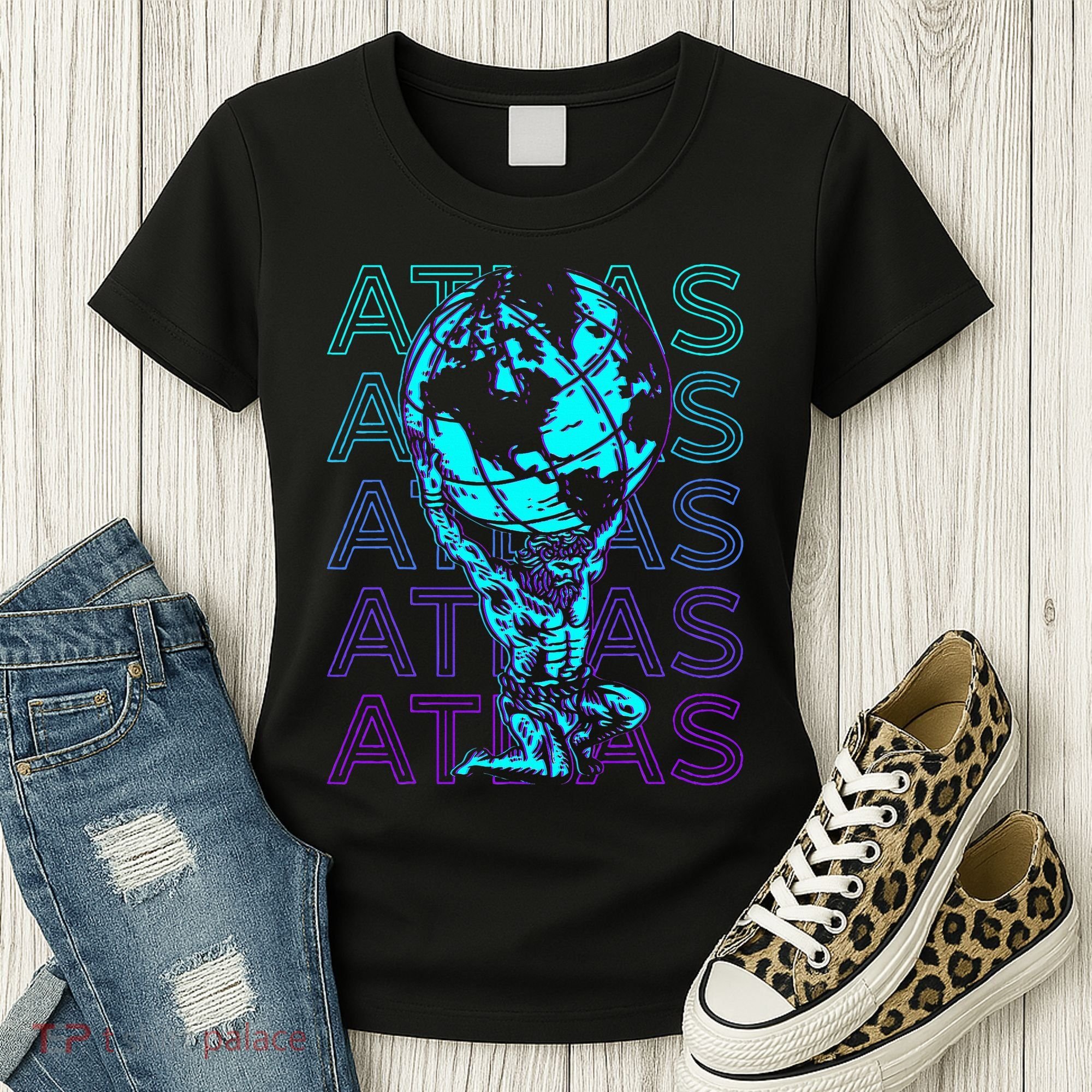Atlas Ancient Titan Greek Mythology Retro Atlas Women's T-Shirt