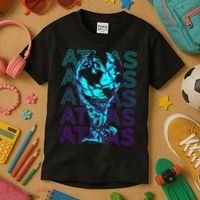 Atlas Ancient Titan Greek Mythology Retro Atlas Kids T-Shirt thumb 3