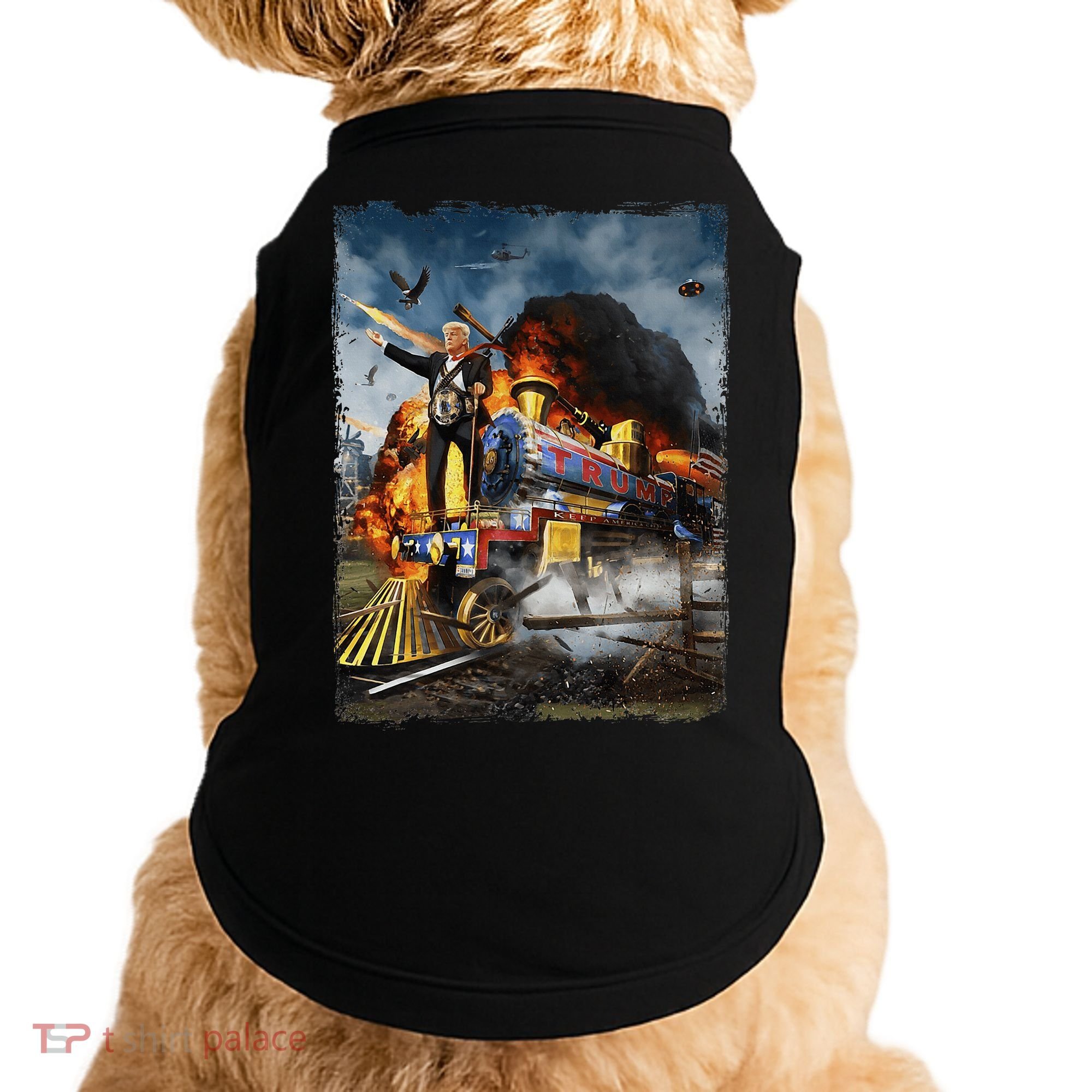 All Aboard The Trump Train Funny Donald Trump Doggie Tank