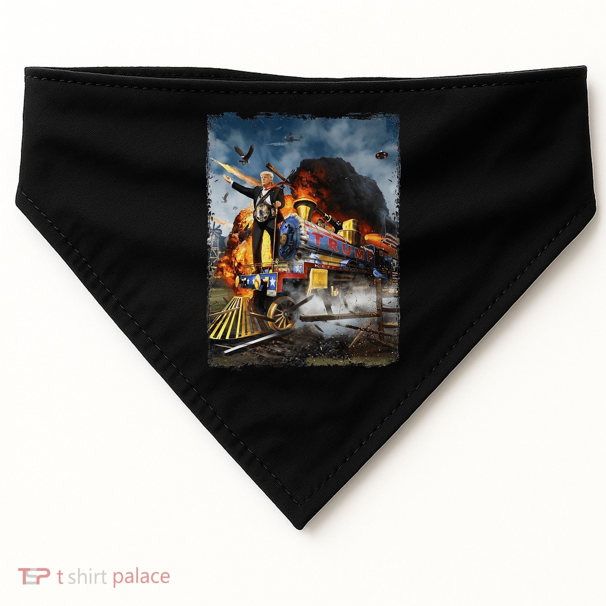All Aboard The Trump Train Funny Donald Trump USA-Made Doggie Bandana