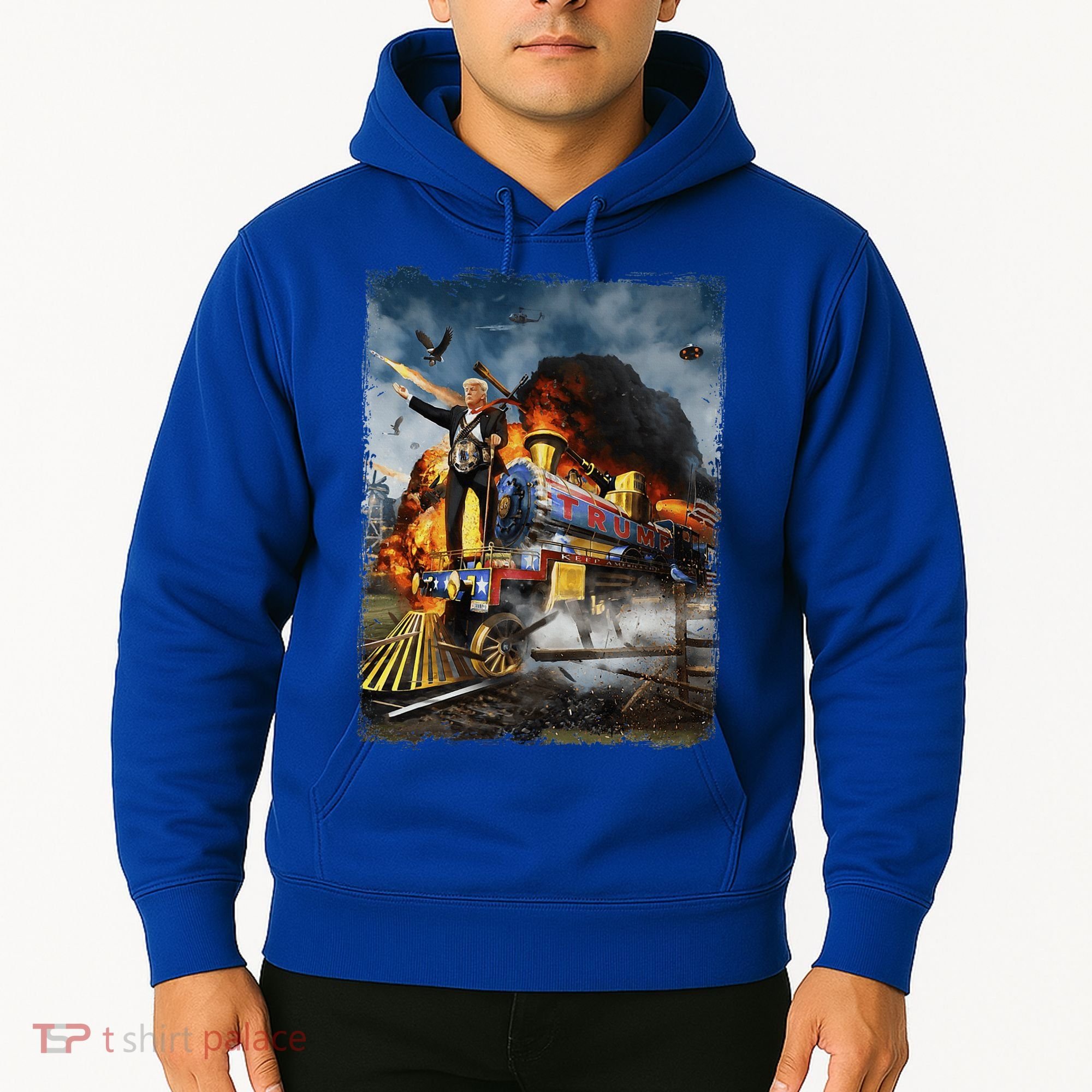 All Aboard The Trump Train Funny Donald Trump Hoodie