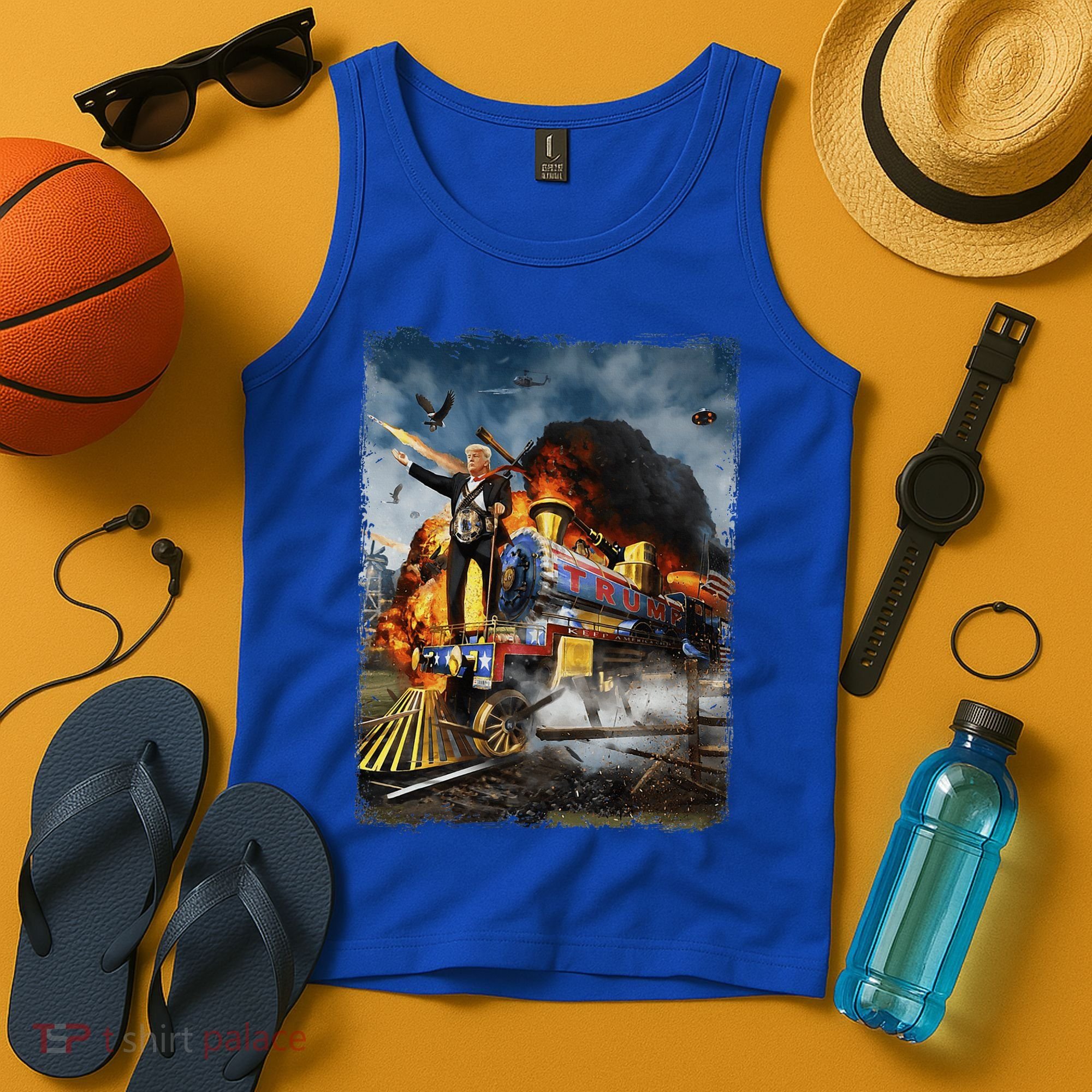 All Aboard The Trump Train Funny Donald Trump Tank Top