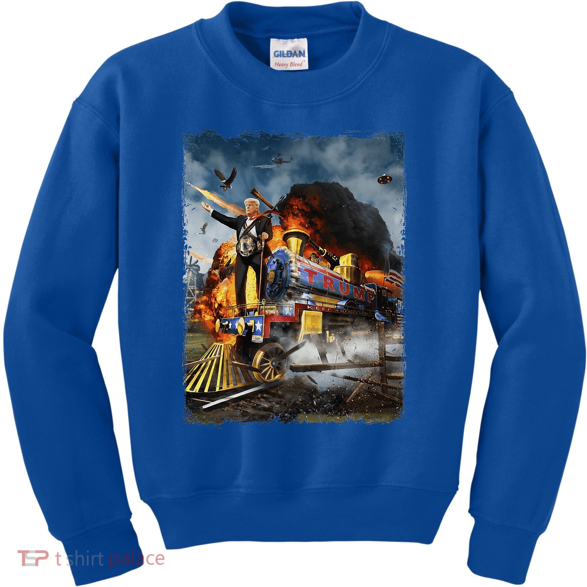 All Aboard The Trump Train Funny Donald Trump Kids Sweatshirt