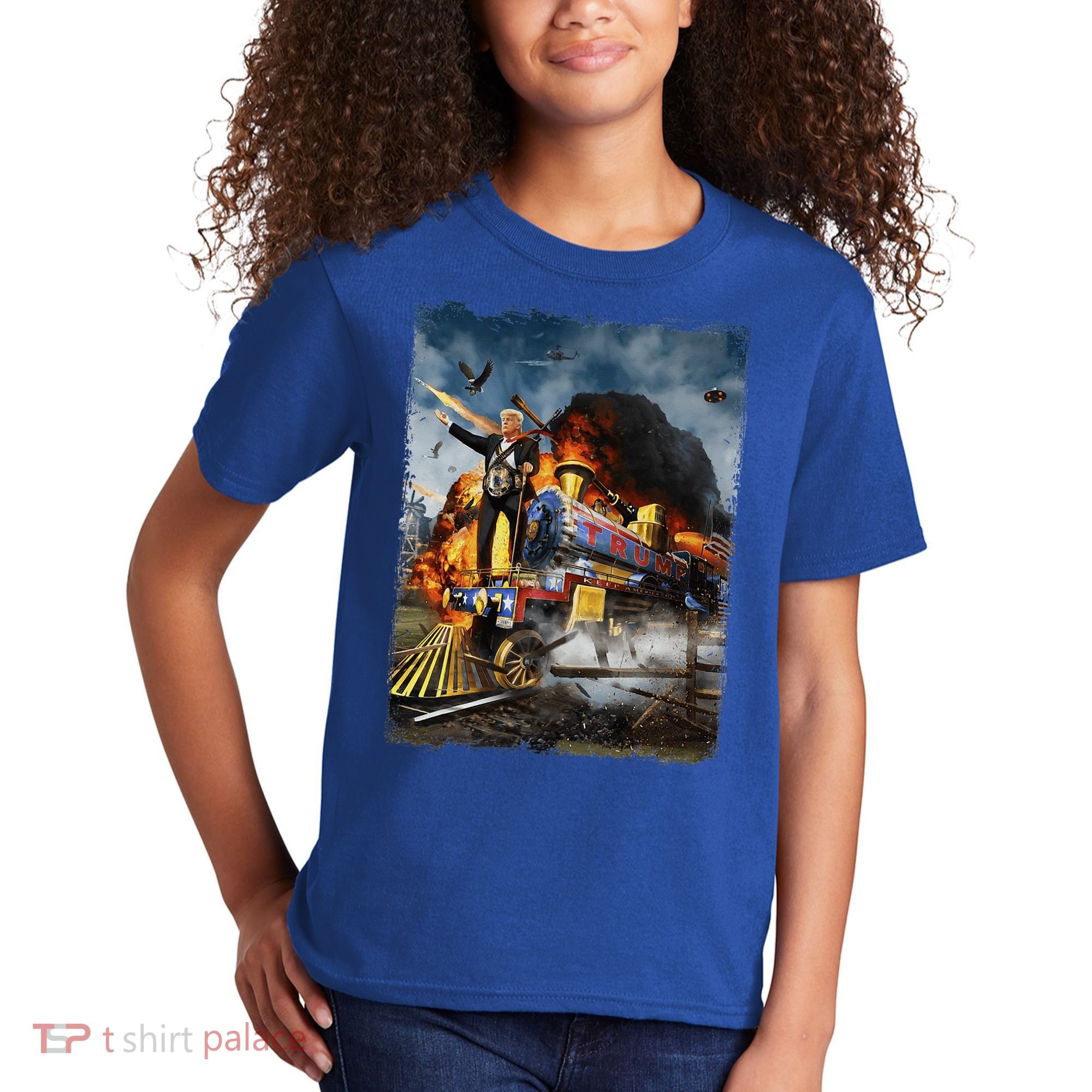 All Aboard The Trump Train Funny Donald Trump Kids T-Shirt
