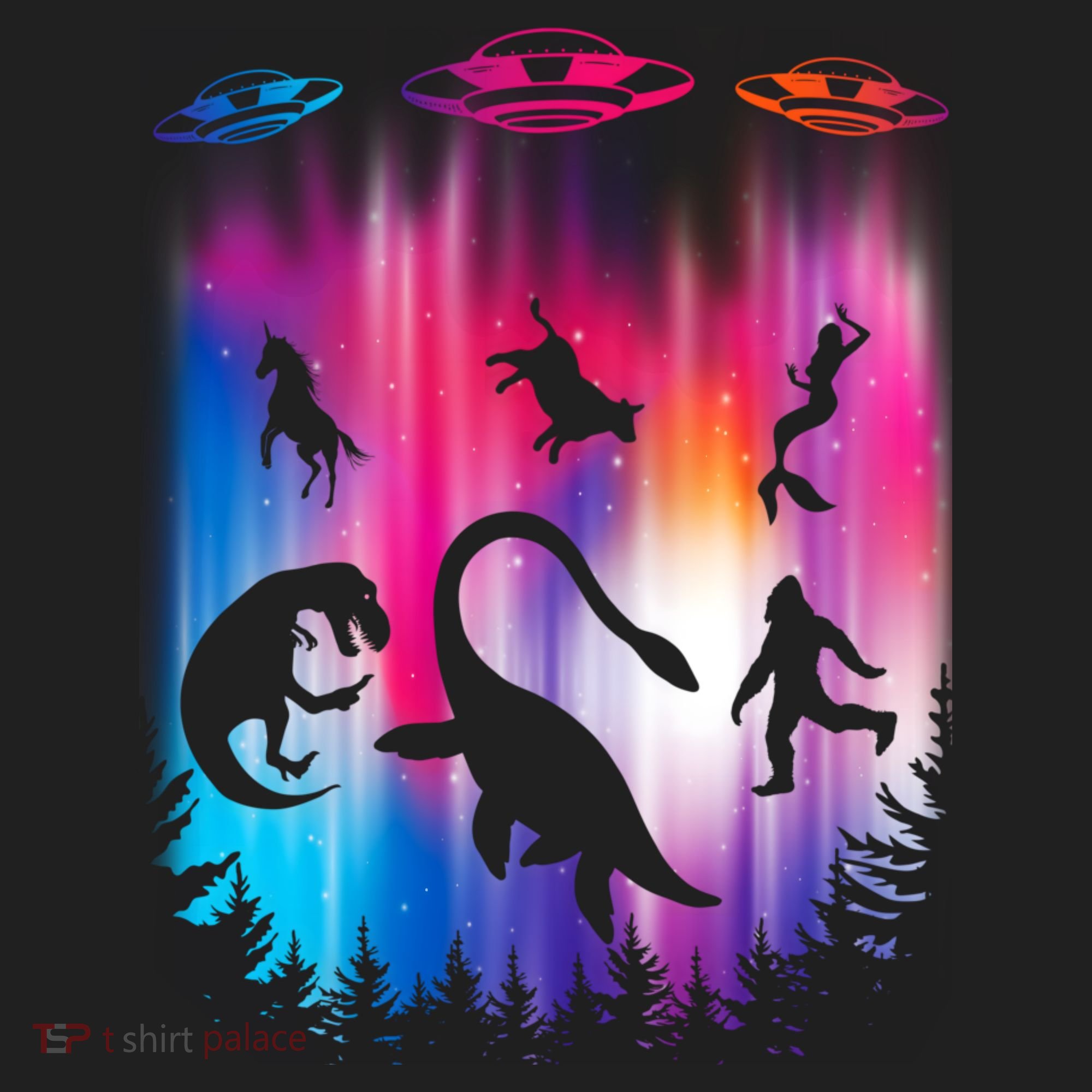 Alien Abduction Trex Loch Ness Bigfoot Funny Ufo Women's Sweatshirt