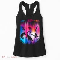 Alien Abduction Trex Loch Ness Bigfoot Funny Ufo Women's Tank Top thumb 0