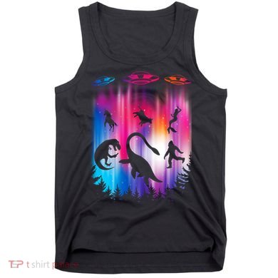 Alien Abduction Trex Loch Ness Bigfoot Funny Ufo Tank Top