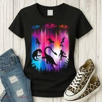 Alien Abduction Trex Loch Ness Bigfoot Funny Ufo Women's T-Shirt thumb 3