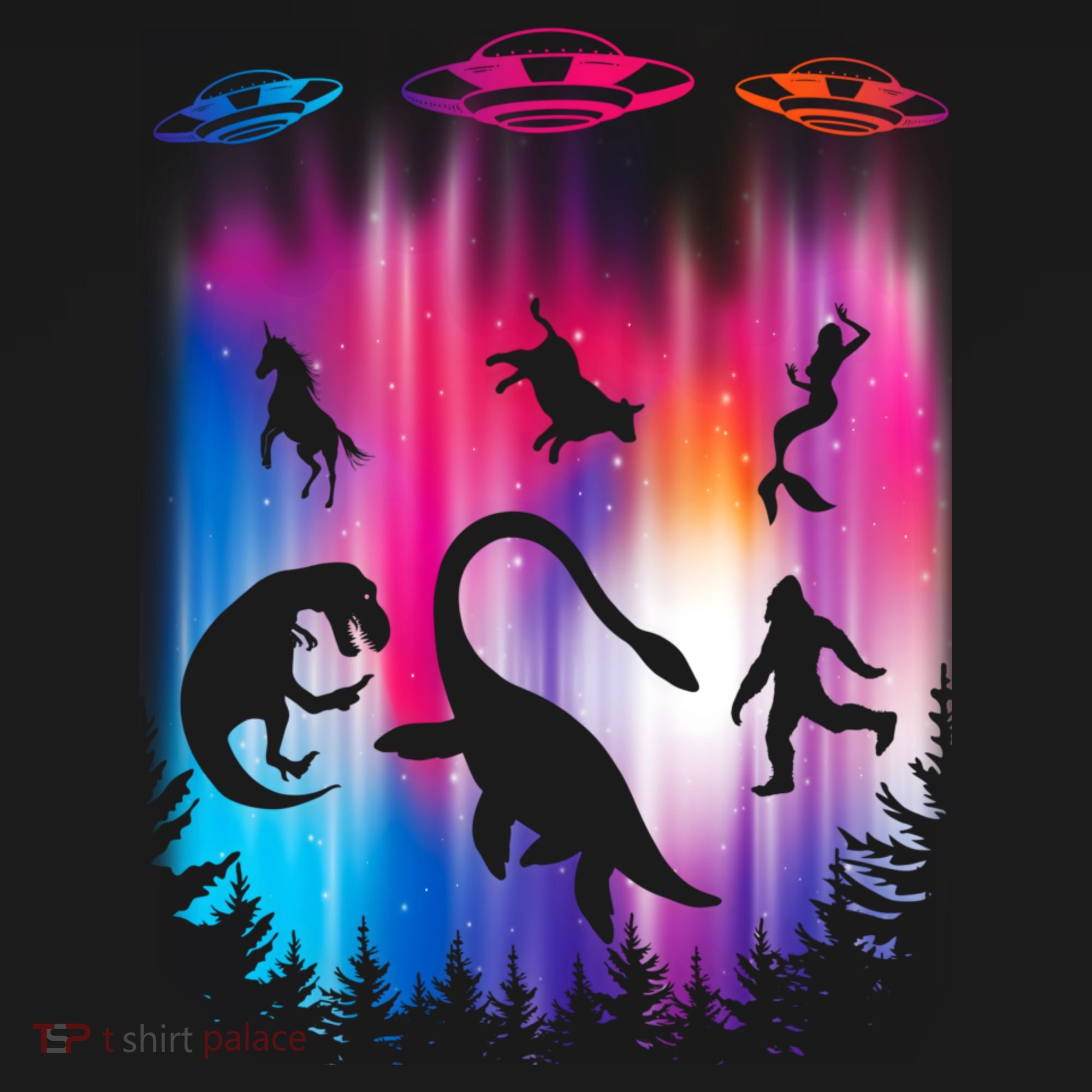 Alien Abduction Trex Loch Ness Bigfoot Funny Ufo Women's T-Shirt