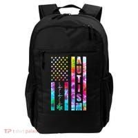 Autism Awareness Tie Dye USA American Flag Backpack thumb 0