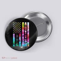 Autism Awareness Tie Dye USA American Flag Button thumb 0