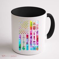 Autism Awareness Tie Dye USA American Flag Coffee Mug thumb 1