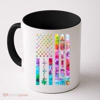 Autism Awareness Tie Dye USA American Flag Coffee Mug thumb 0