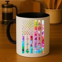 Autism Awareness Tie Dye USA American Flag Coffee Mug thumb 4