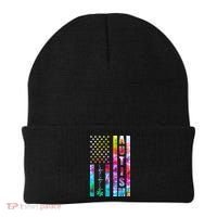 Autism Awareness Tie Dye USA American Flag Beanie thumb 0