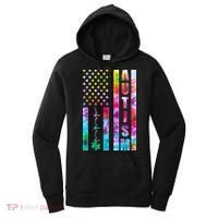 Autism Awareness Tie Dye USA American Flag Women's Hoodie thumb 0