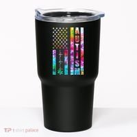 Autism Awareness Tie Dye USA American Flag Tumbler thumb 0