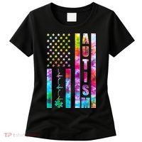 Autism Awareness Tie Dye USA American Flag Women's T-Shirt thumb 0