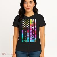 Autism Awareness Tie Dye USA American Flag Women's T-Shirt thumb 4