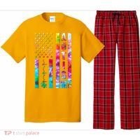 Autism Awareness Tie Dye USA American Flag Pajama Set thumb 0