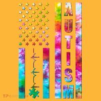 Autism Awareness Tie Dye USA American Flag Kids Hoodie thumb 2