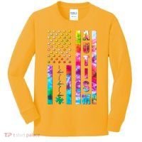 Autism Awareness Tie Dye USA American Flag Kids Long Sleeve Shirt thumb 0