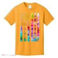 Autism Awareness Tie Dye USA American Flag Kids T-Shirt thumb 0