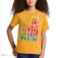 Autism Awareness Tie Dye USA American Flag Kids T-Shirt thumb 2