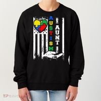 Autism Aunt US Flag Women's Sweatshirt thumb 0
